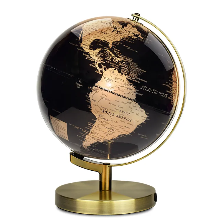 22.8cm Artistic Globe with a Golden Metallic Finish detail view 2
